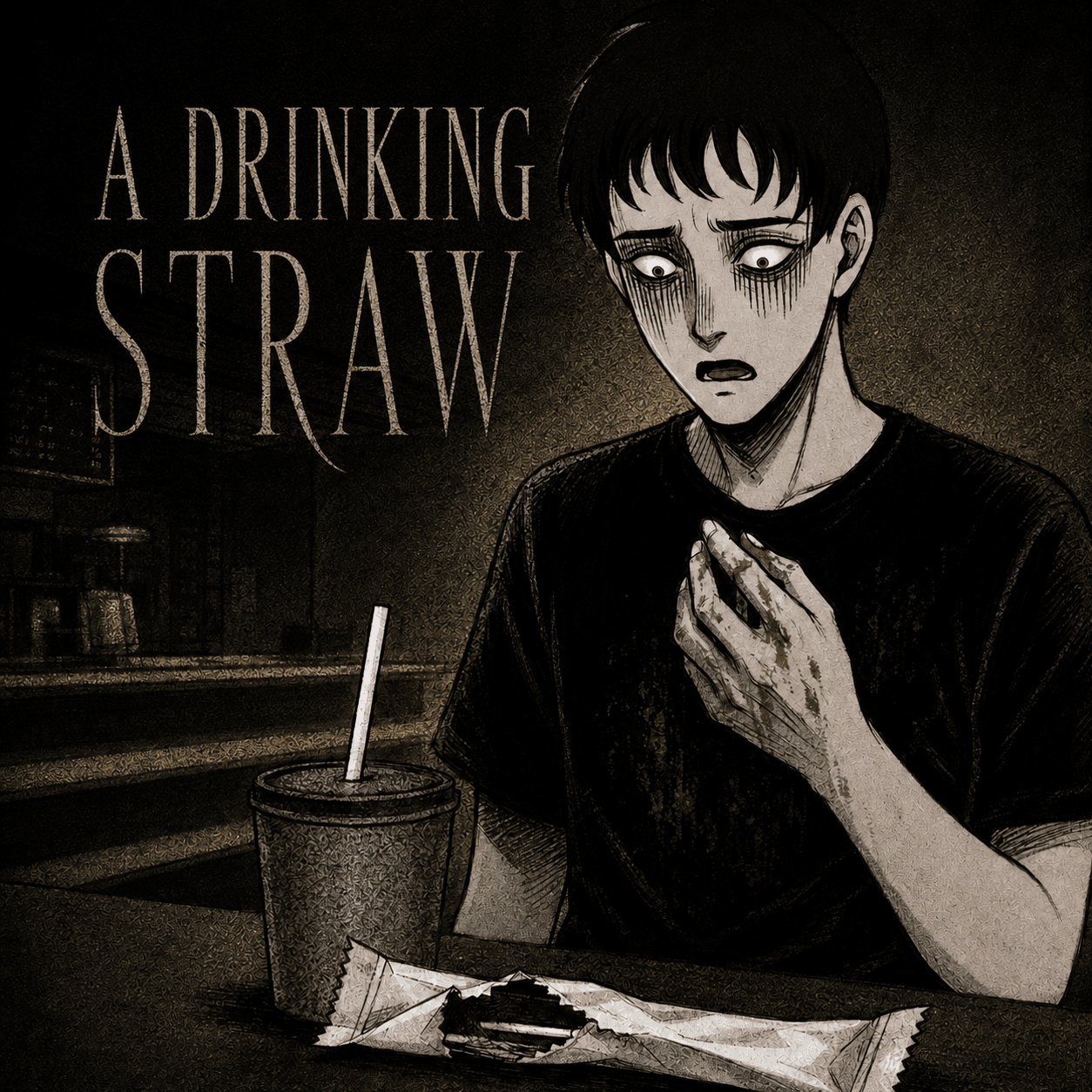 A drinking straw